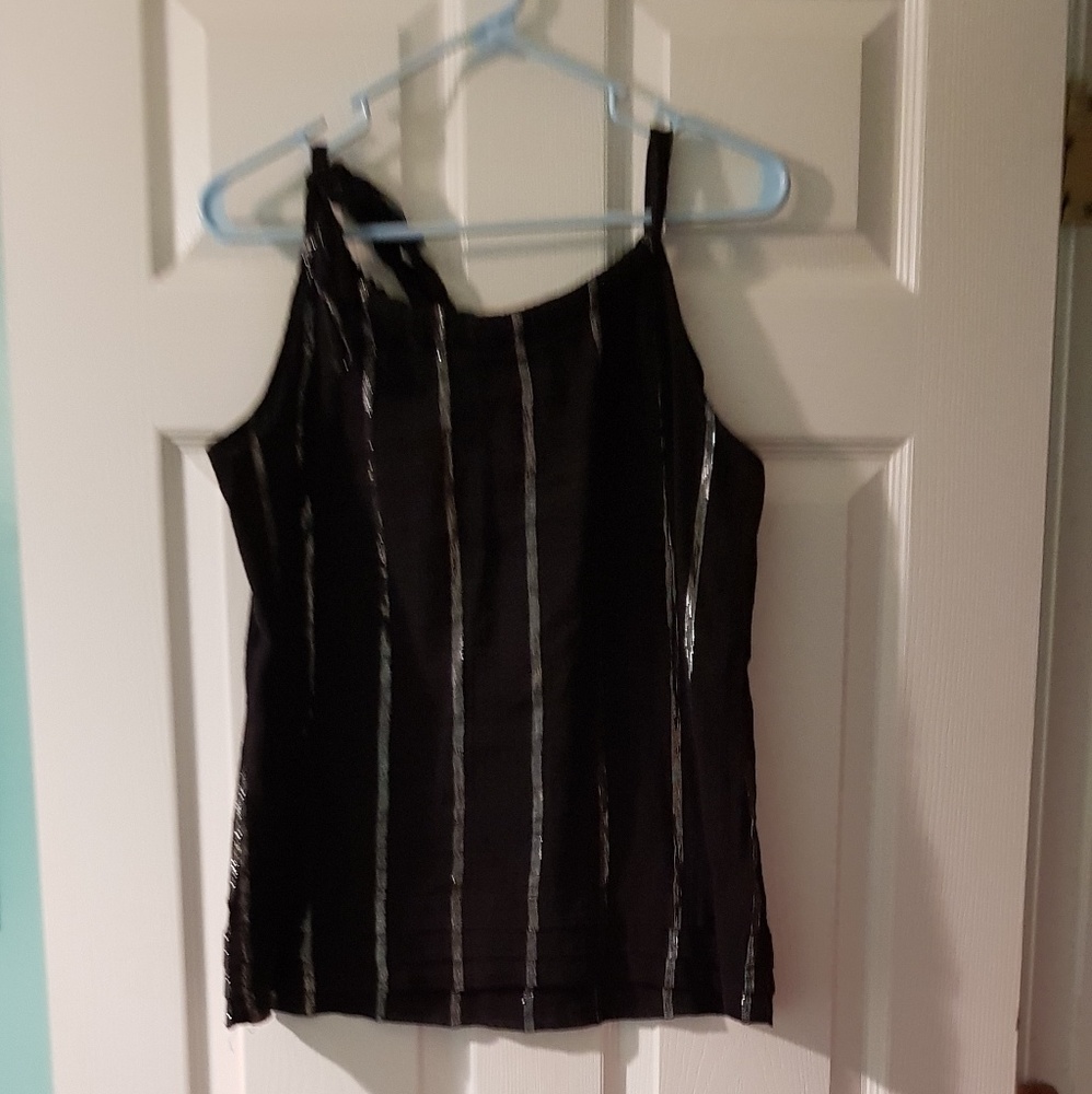 Old navy black with silver stripes  summer top